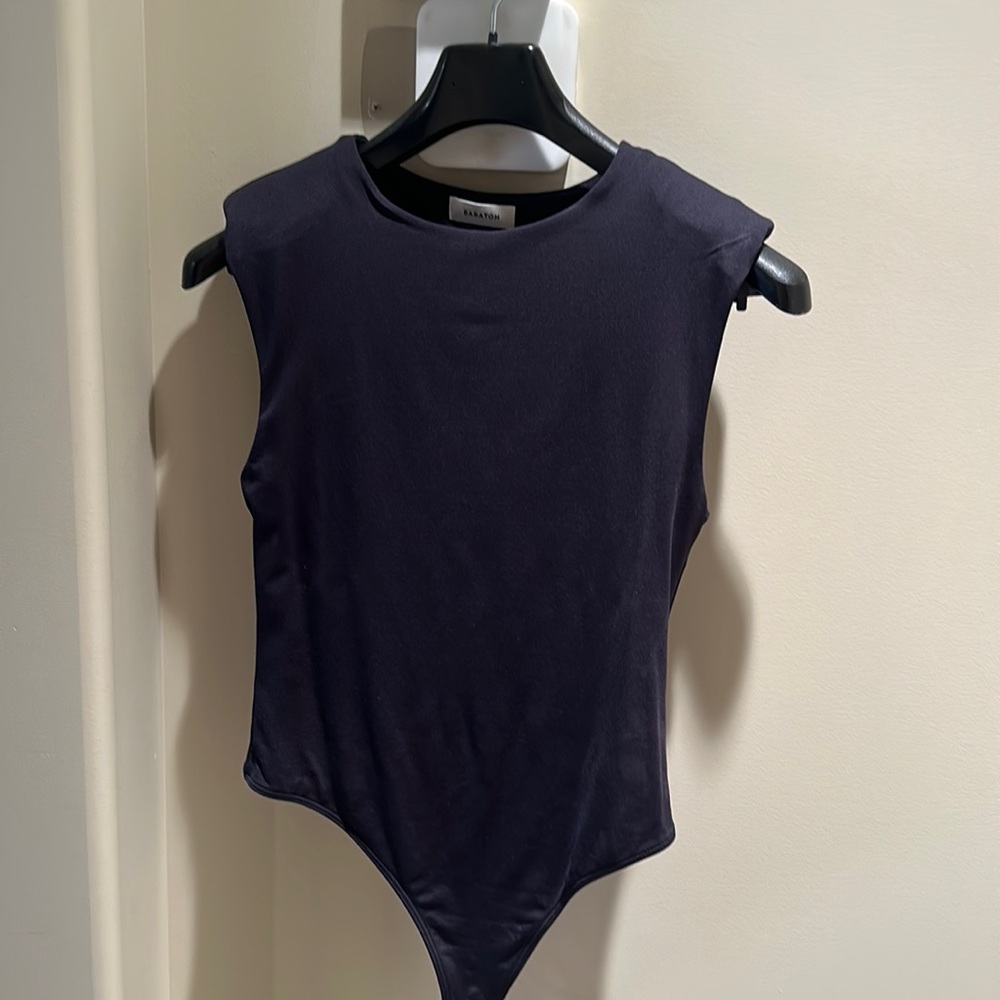 Babaton Tank Bodysuit with Shoulder Pads